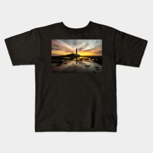 St Marys lighthouse whitley bay sunrise Kids T-Shirt